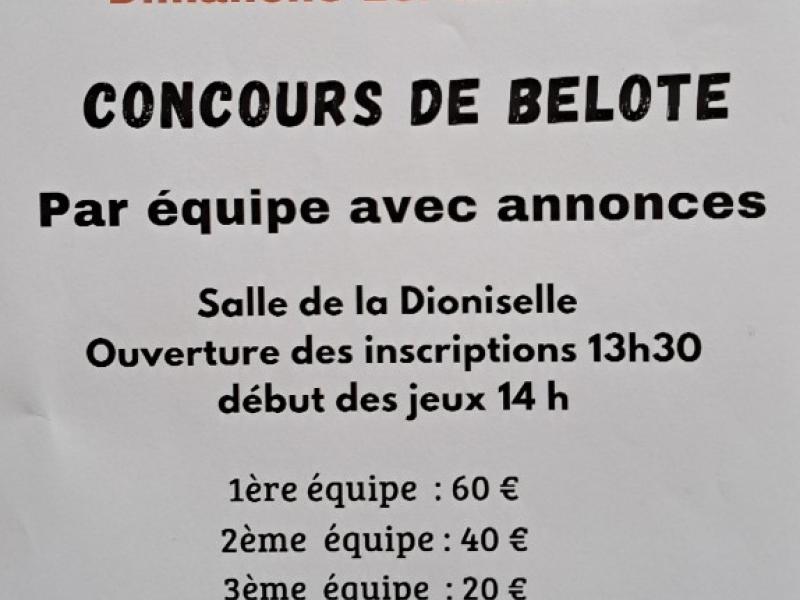 Concours de belote du 1er mars 2026